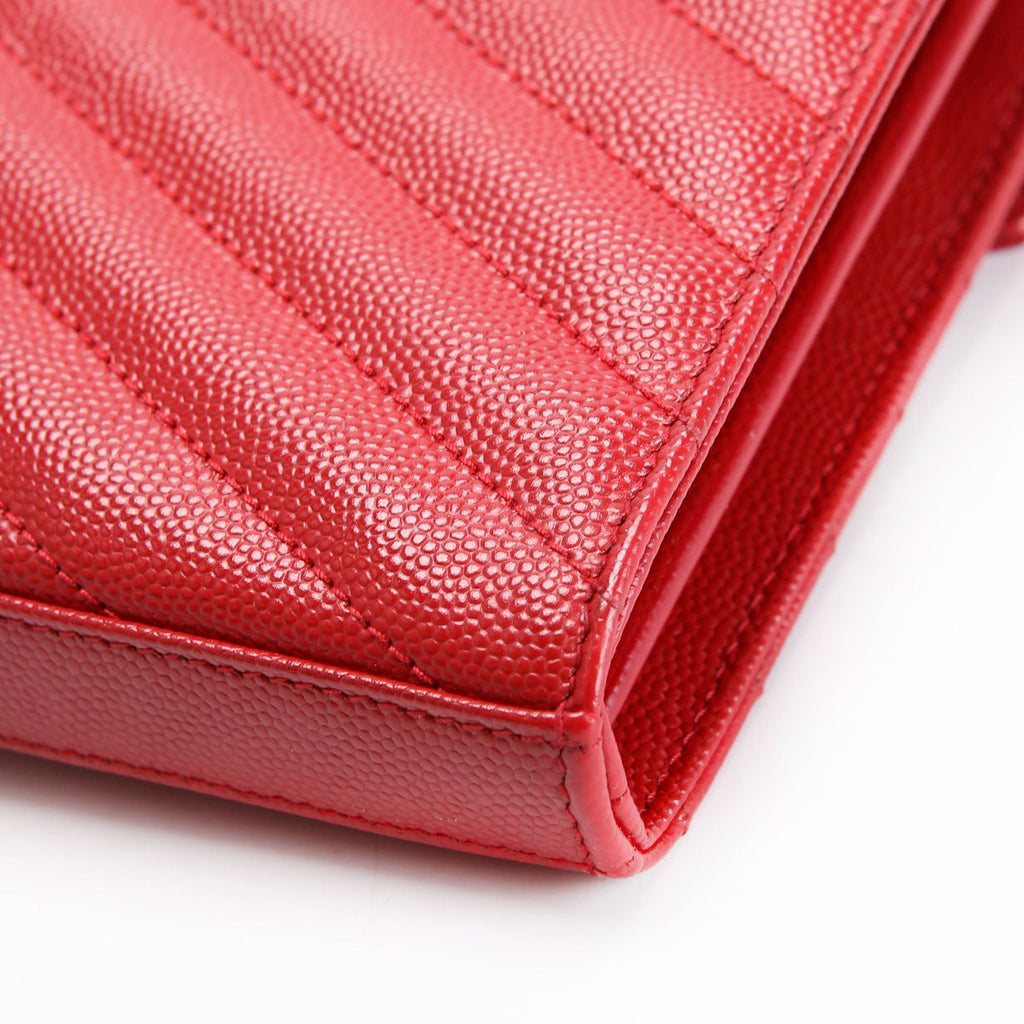 Saint Laurent Grain De Chain Wallet 377828 Red