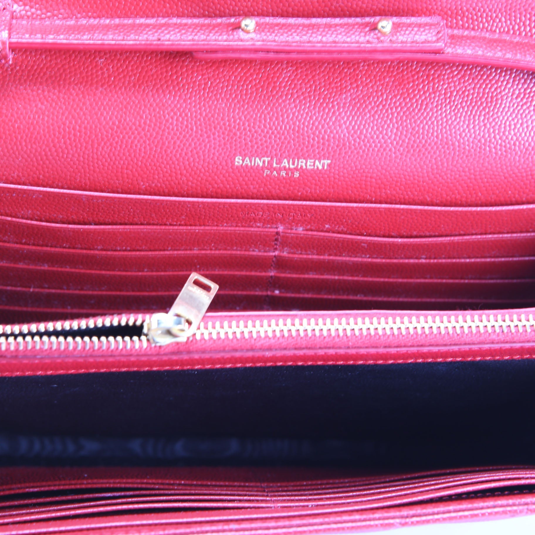 Saint Laurent Grain De Chain Wallet 377828 Red