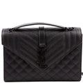 Saint Laurent Envelope Medium Tri-Quilt 600185 Black