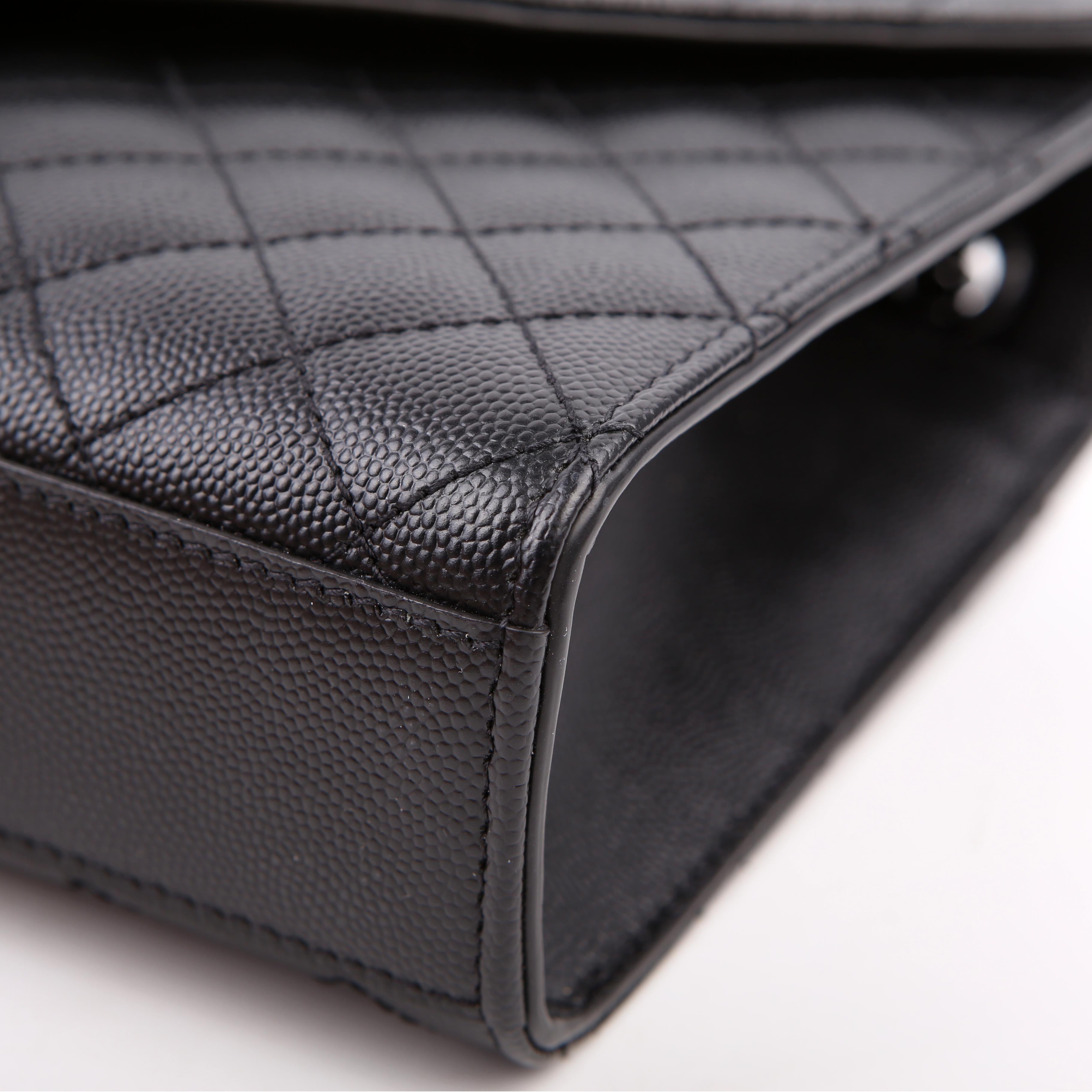 Saint Laurent Envelope Medium Tri-Quilt 600185 Black