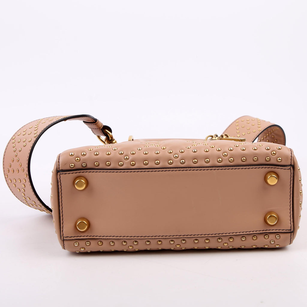 Christian Dior Lady Dior Mini Studded Tan