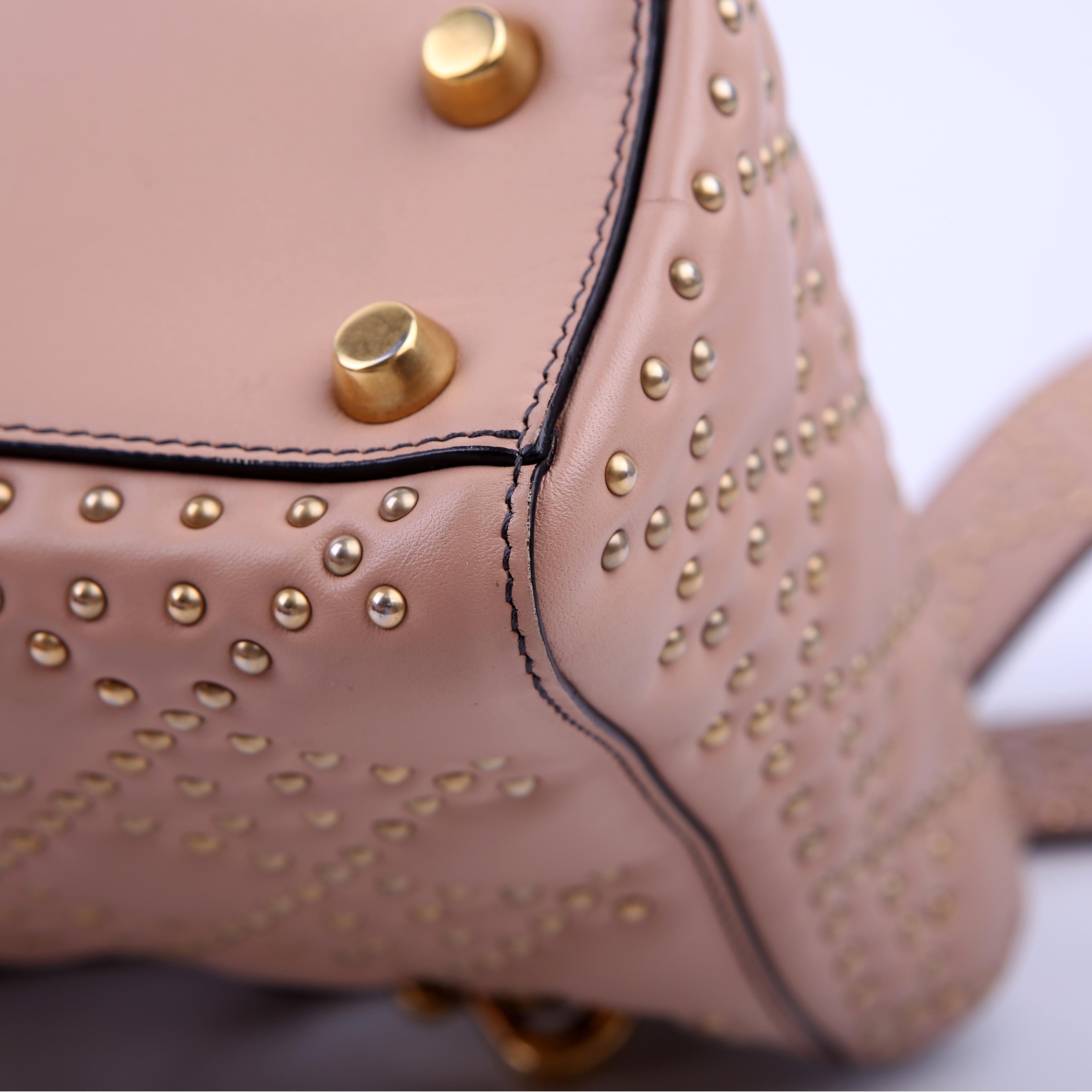 Christian Dior Lady Dior Mini Studded Tan