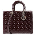 Christian Dior Lady Dior Large Cannage Patent Purple