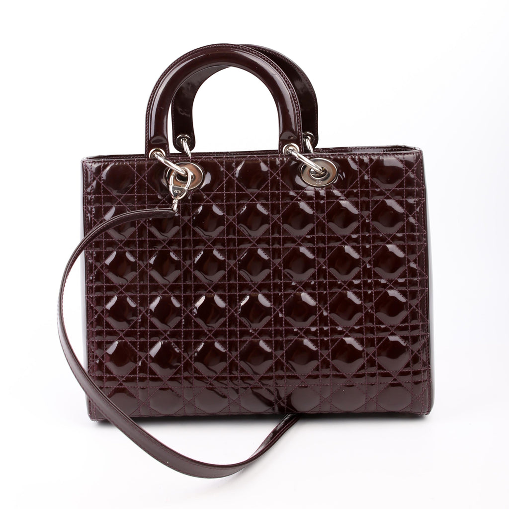 Christian Dior Lady Dior Large Cannage Patent Purple