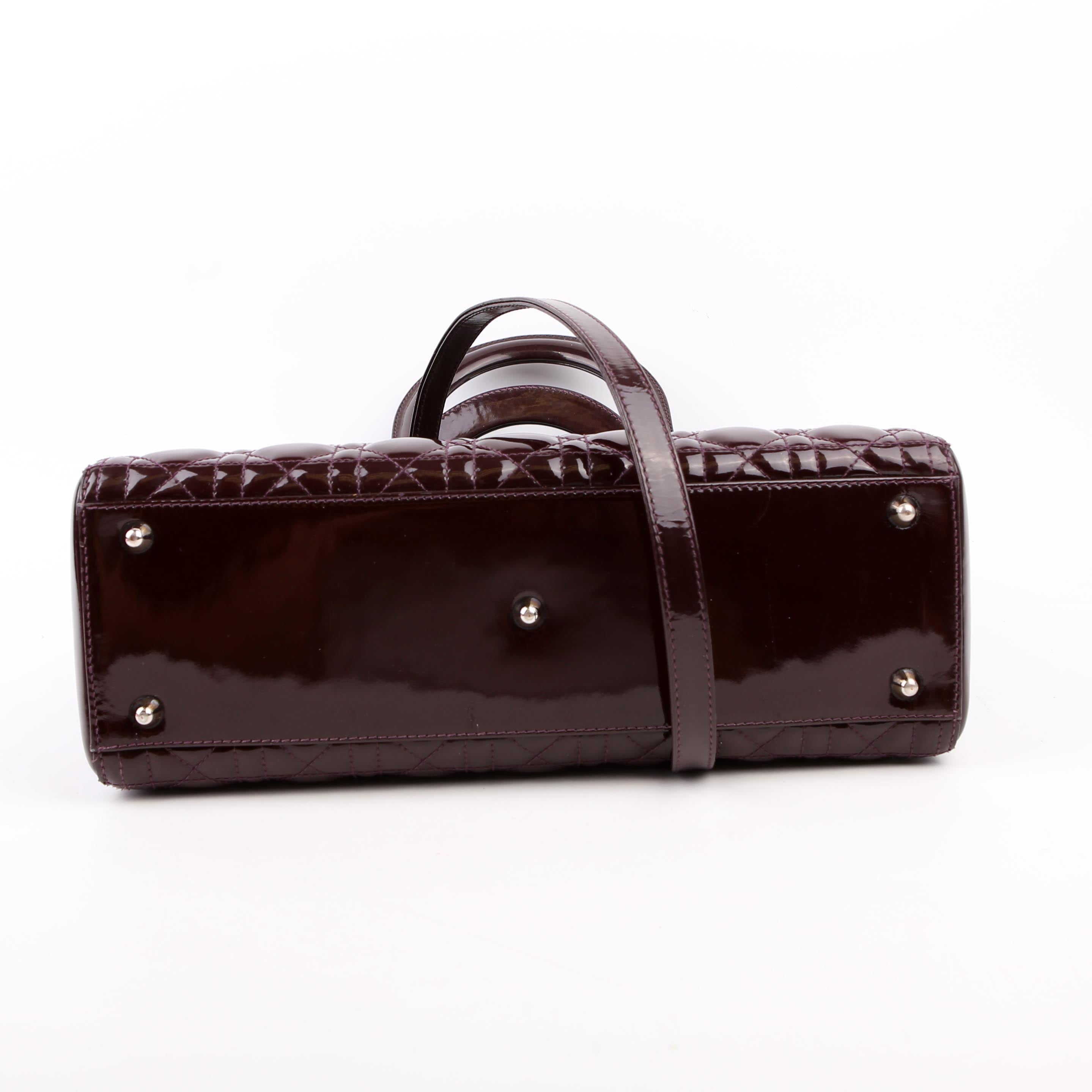 Christian Dior Lady Dior Large Cannage Patent Purple