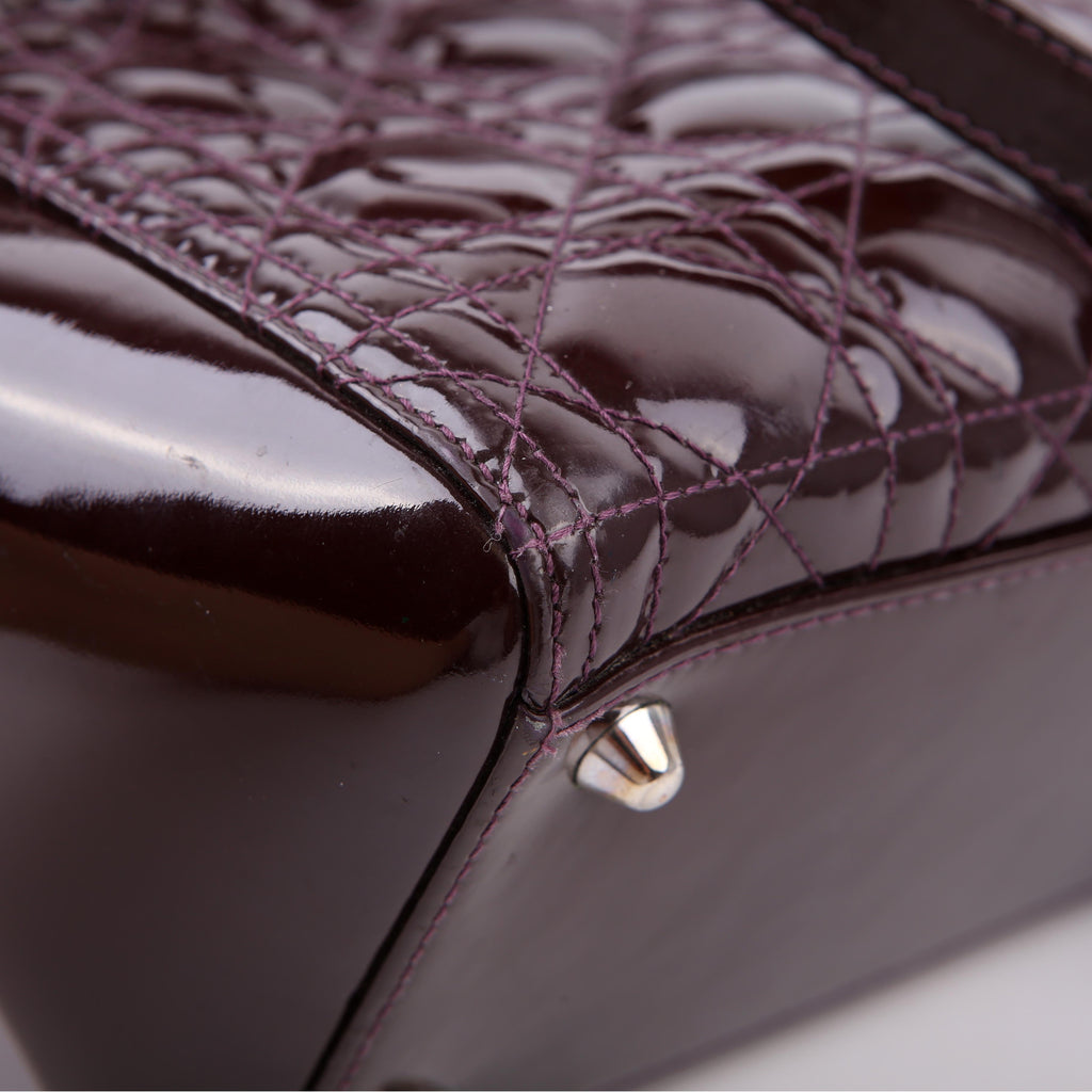 Christian Dior Lady Dior Large Cannage Patent Purple