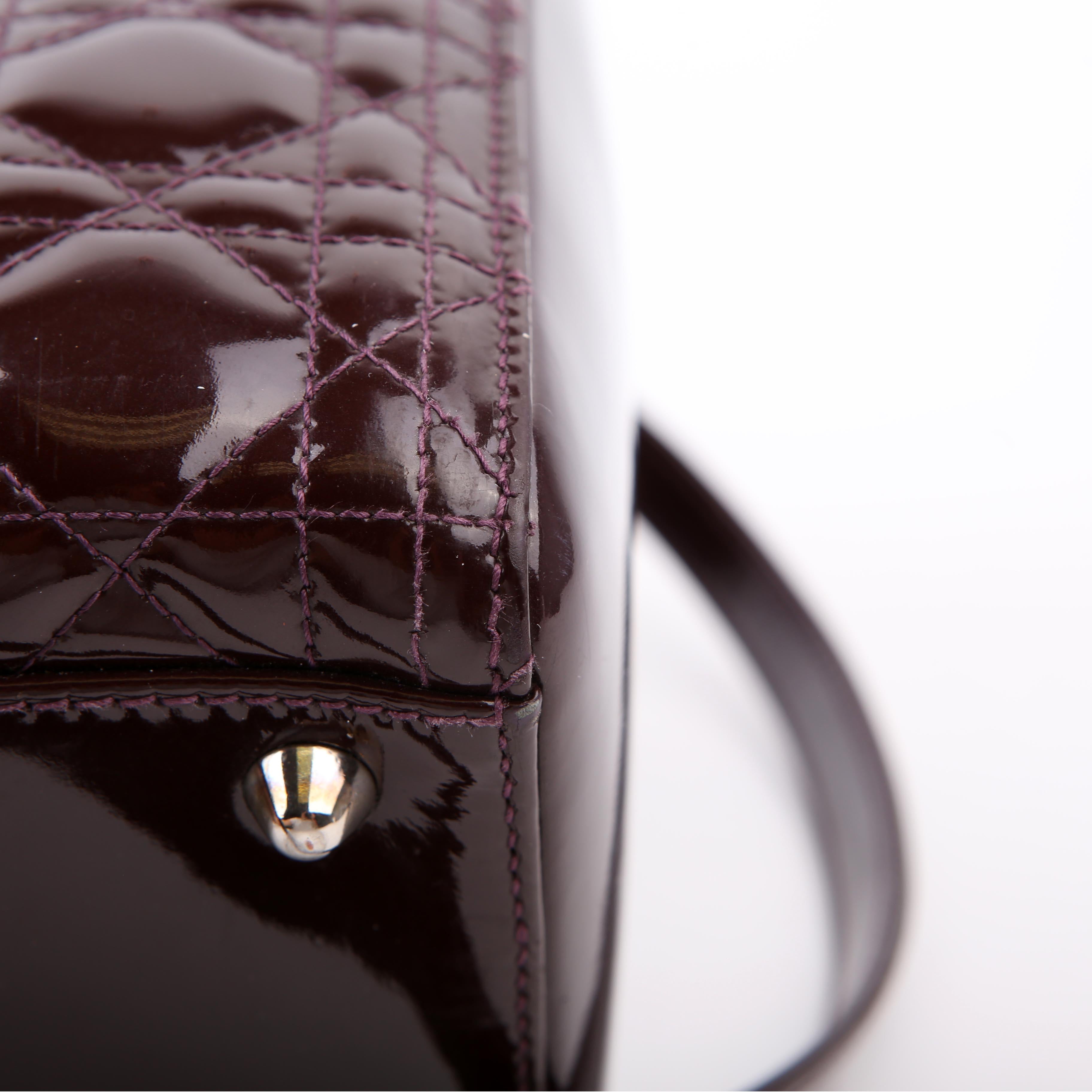 Christian Dior Lady Dior Large Cannage Patent Purple