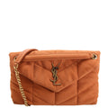 Saint Laurent Puffer Quilted Small Canvas 577476 Brown