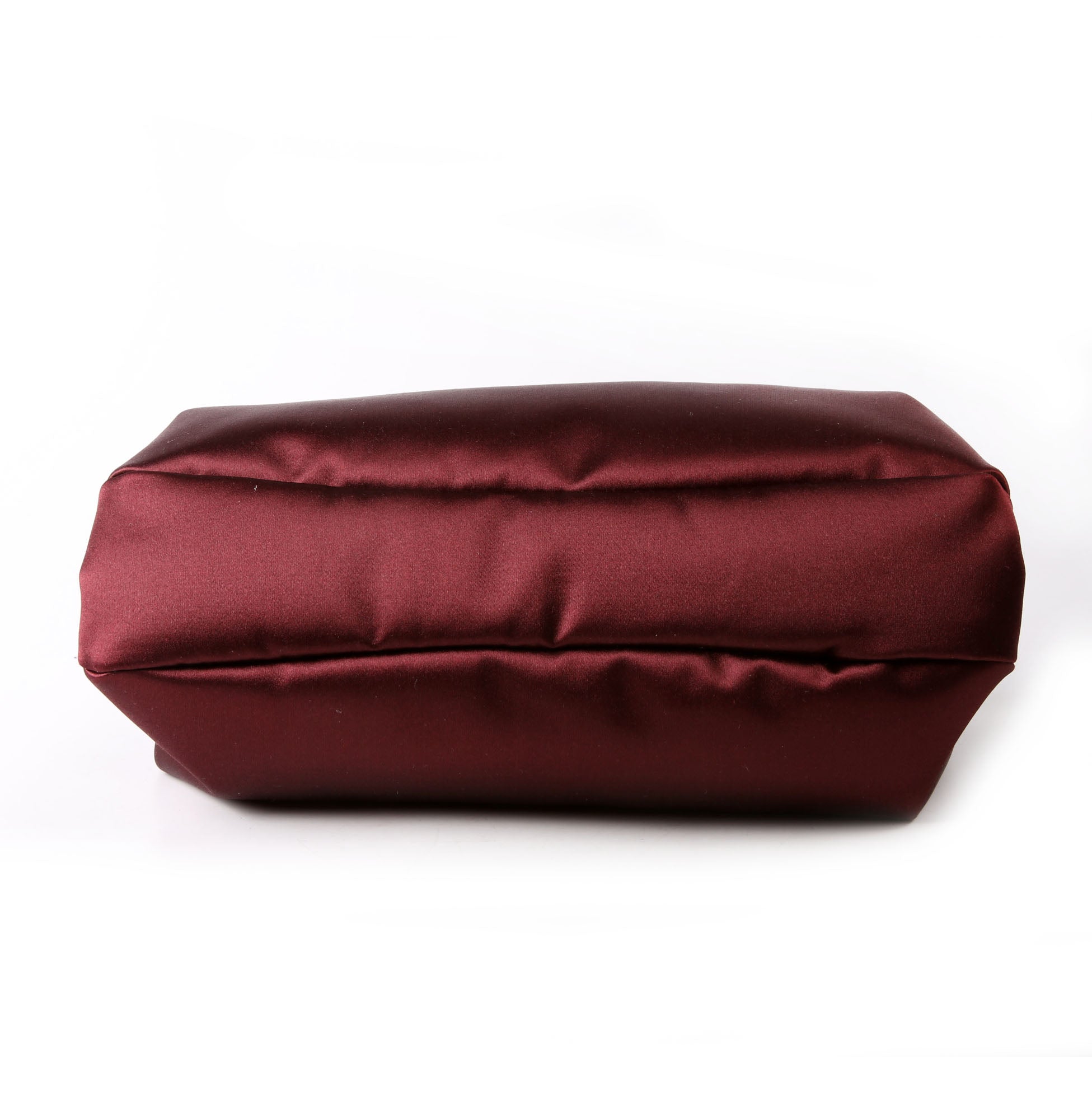 Saint Laurent Satin Chain Clutch With Chain 807825 Burgundy