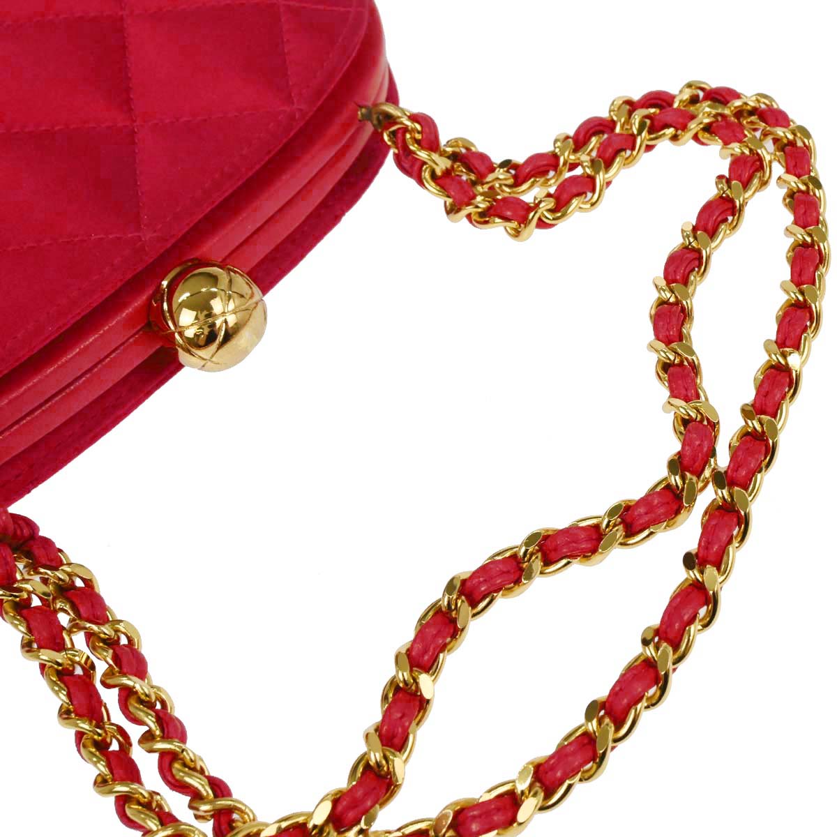 Chanel Red Satin Handbag
