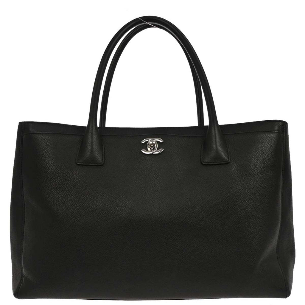 Chanel 2013-2014 Black Calfskin Cerf Executive Tote Bag