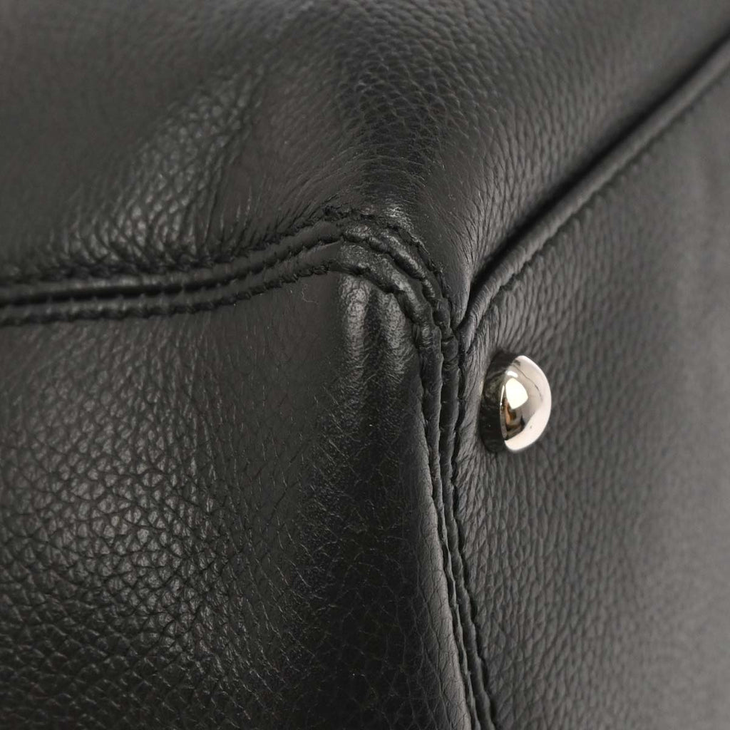 Chanel 2013-2014 Black Calfskin Cerf Executive Tote Bag
