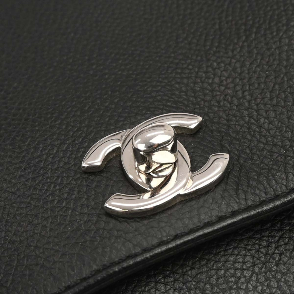 Chanel 2013-2014 Black Calfskin Cerf Executive Tote Bag