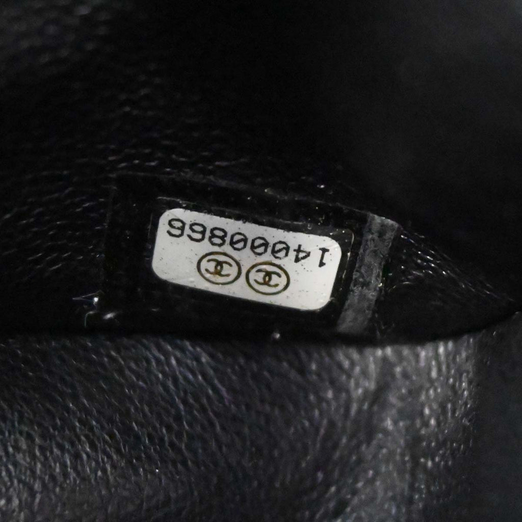 Chanel 2010-2011 Black Caviar Skin Medium Classic Double Flap Shoulder Bag