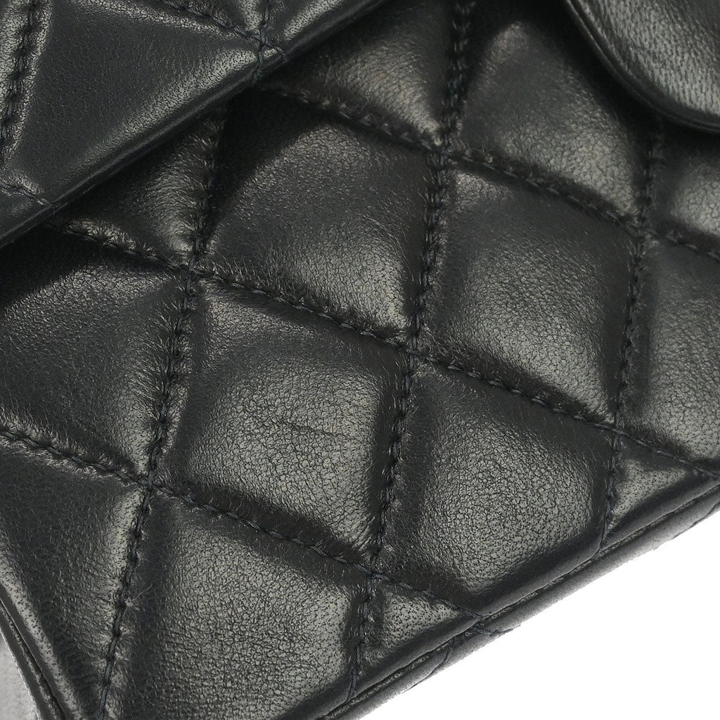 Chanel Black Lambskin Small Classic Double Flap Shoulder Bag