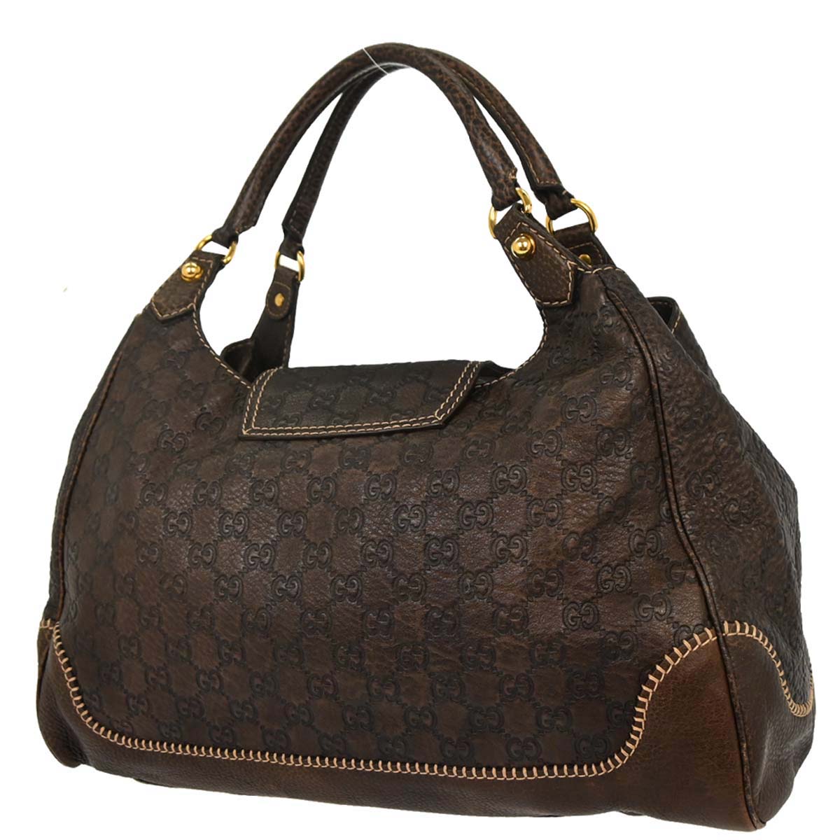 Gucci Dark Brown Guccissima Pelham Horsebit Handbag