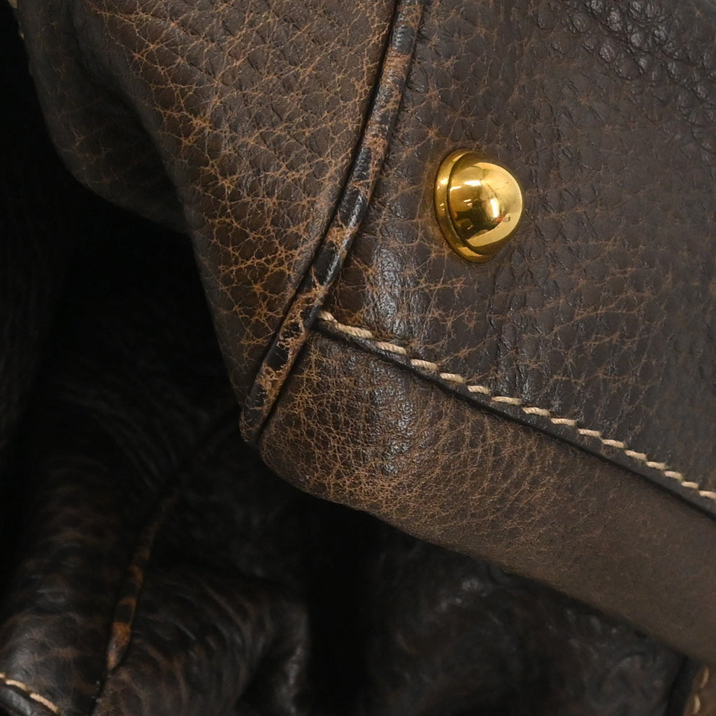 Gucci Dark Brown Guccissima Pelham Horsebit Handbag