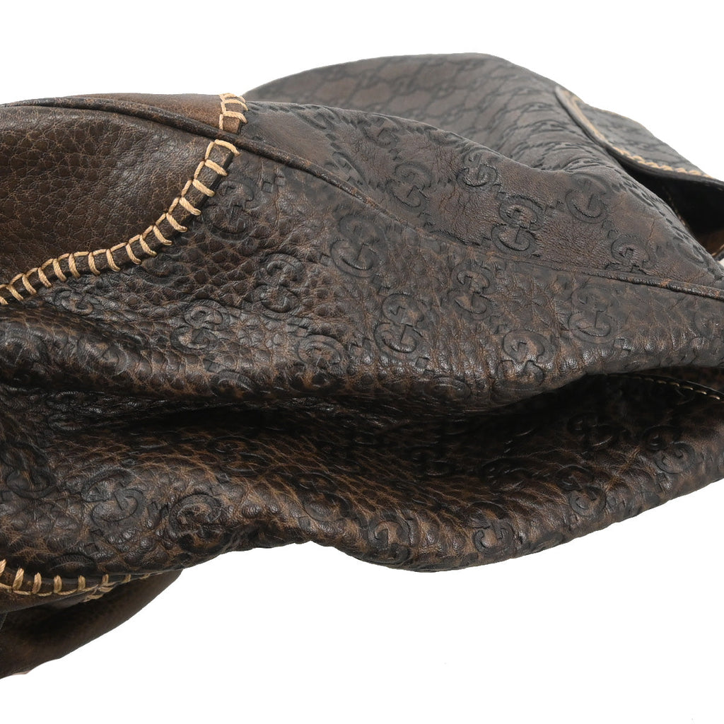 Gucci Dark Brown Guccissima Pelham Horsebit Handbag