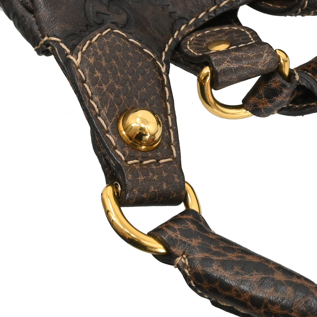 Gucci Dark Brown Guccissima Pelham Horsebit Handbag