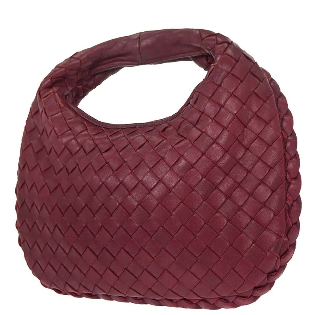 Bottega Veneta Bordeaux Lambskin Intrecciato Hobo Handbag