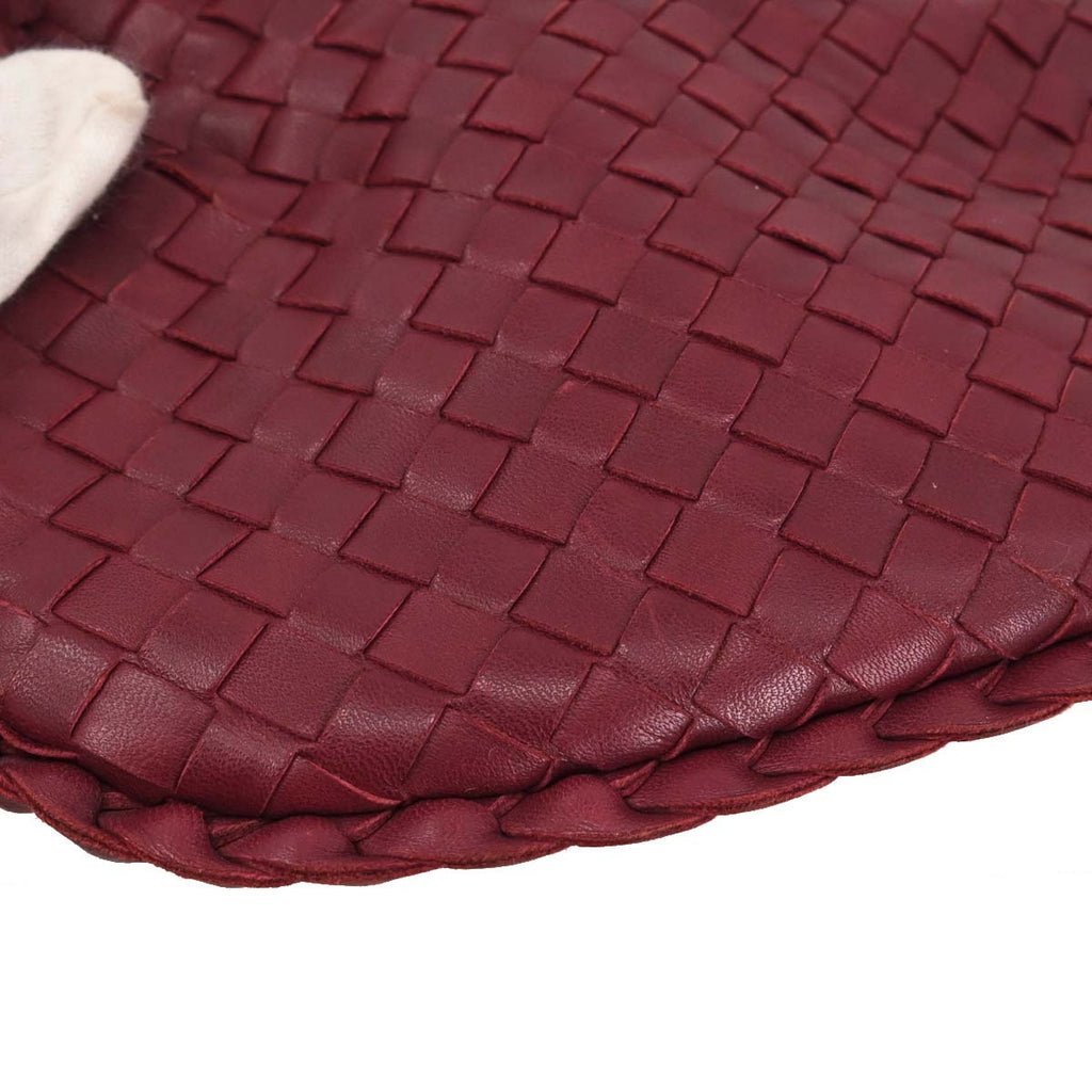 Bottega Veneta Bordeaux Lambskin Intrecciato Hobo Handbag