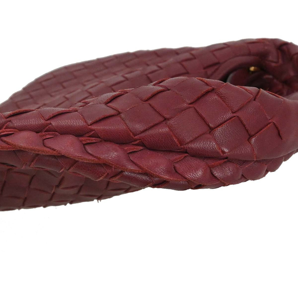 Bottega Veneta Bordeaux Lambskin Intrecciato Hobo Handbag