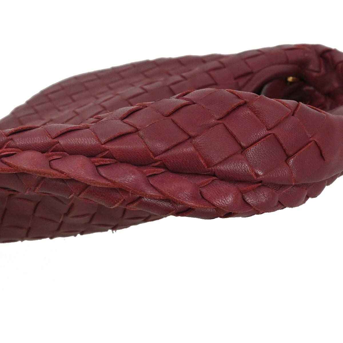 Bottega Veneta Bordeaux Lambskin Intrecciato Hobo Handbag