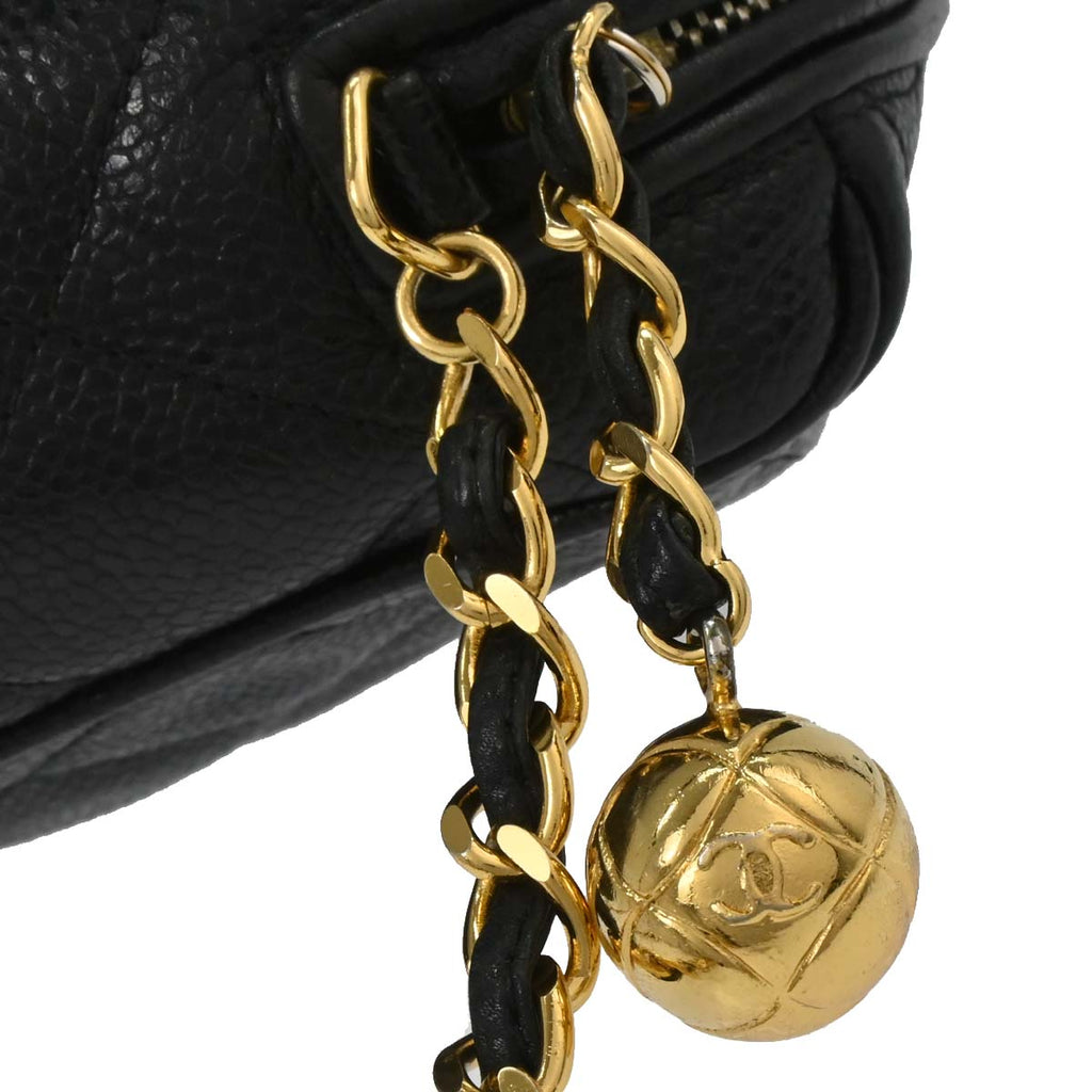 Chanel Black Caviar Skin Camera Bag Small