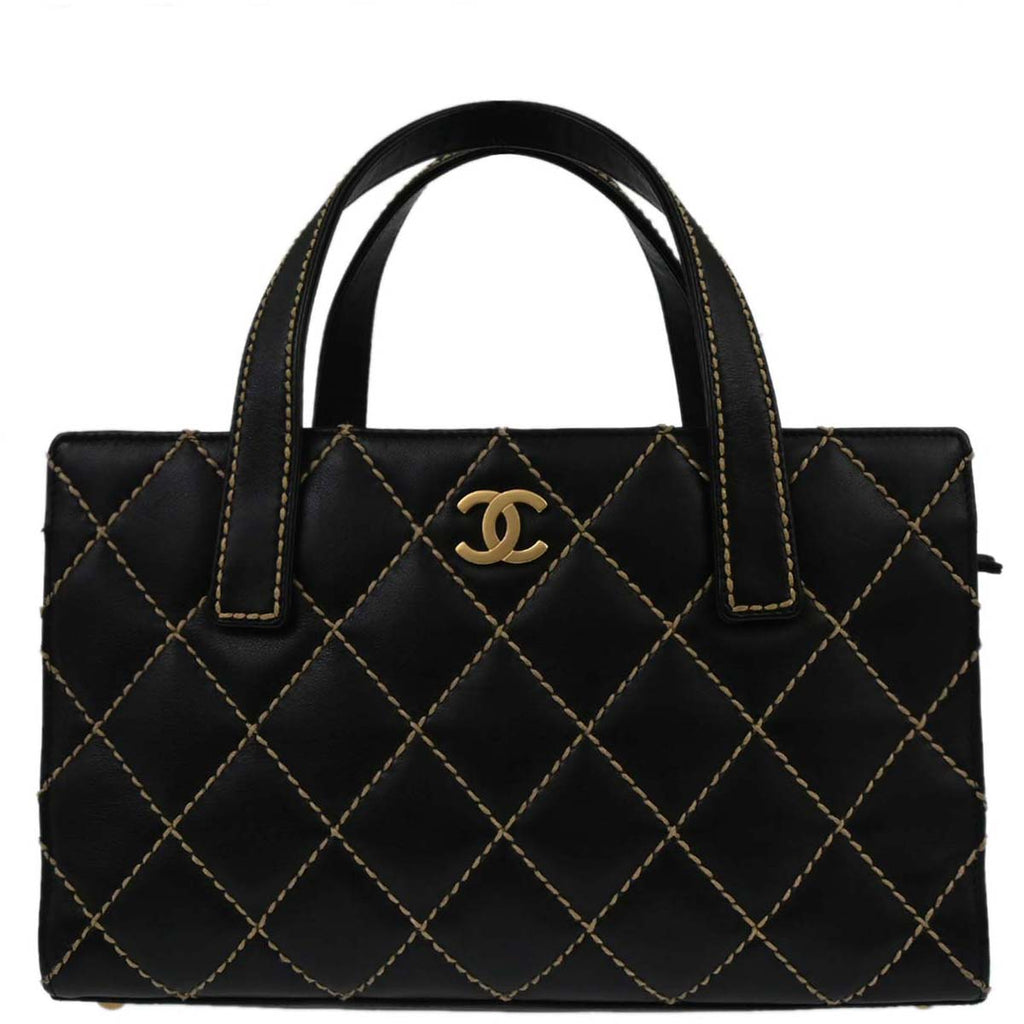 Chanel Black Calfskin Wild Stitch Handbag