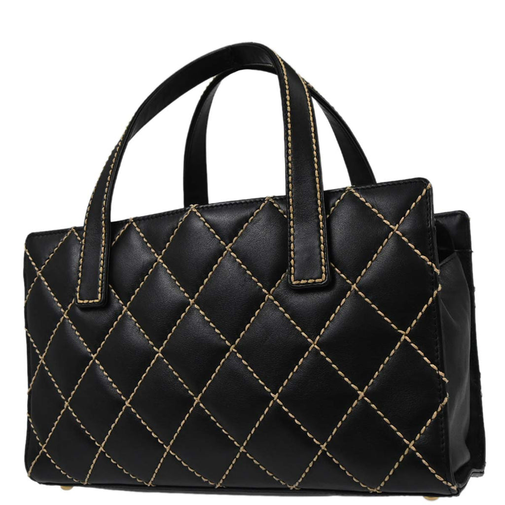 Chanel Black Calfskin Wild Stitch Handbag