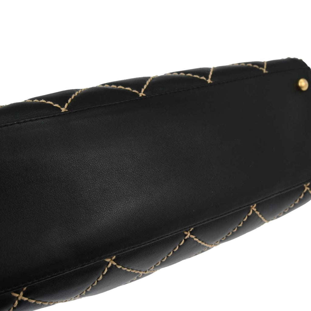 Chanel Black Calfskin Wild Stitch Handbag