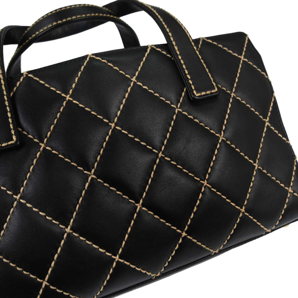 Chanel Black Calfskin Wild Stitch Handbag