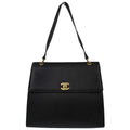 Chanel Black Caviar Skin Straight Flap Handbag