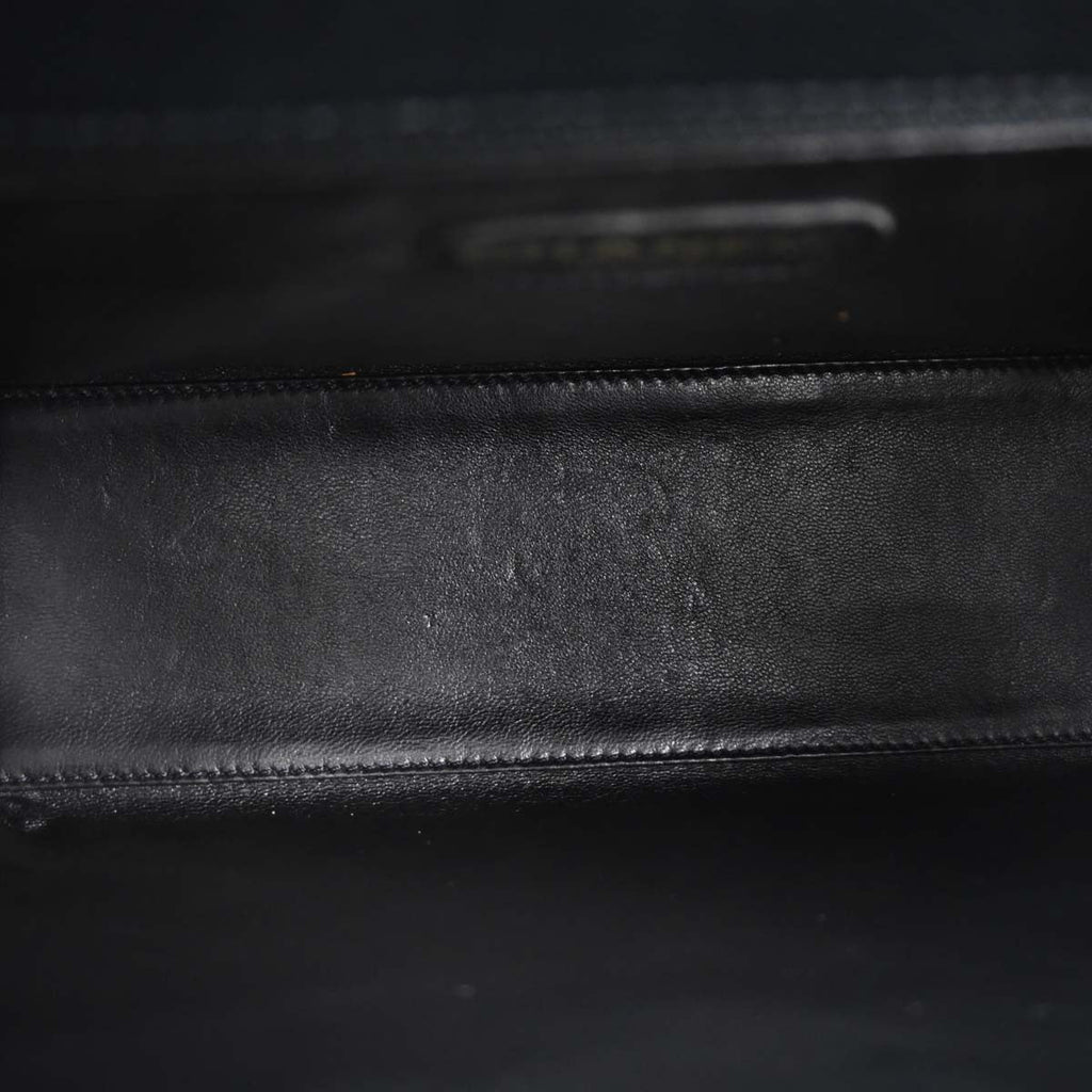 Chanel Black Caviar Skin Straight Flap Handbag