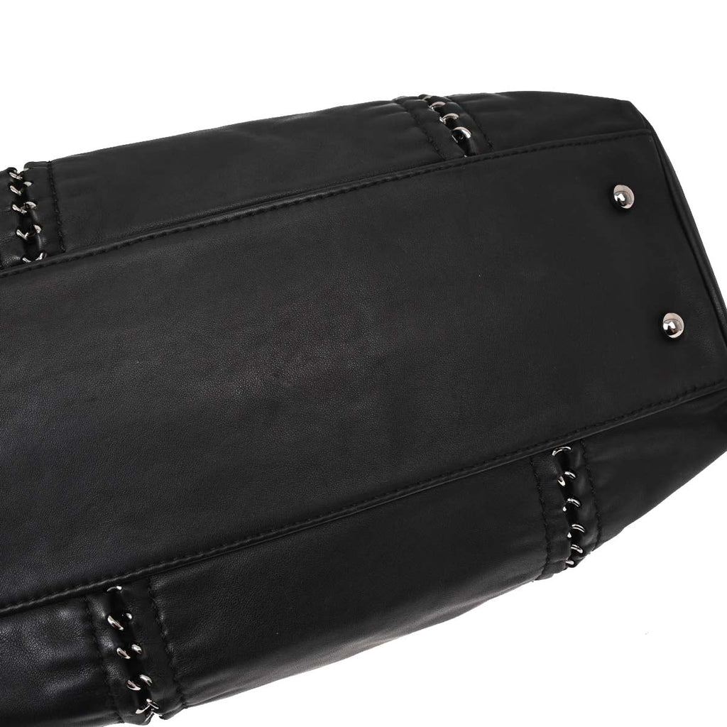 Chanel Black Calfskin Luxury Line Tote Handbag