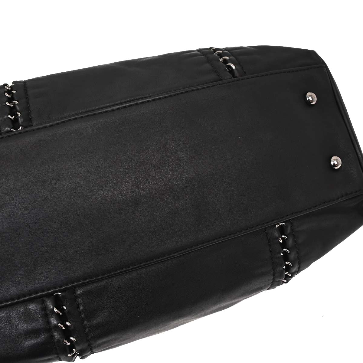Chanel Black Calfskin Luxury Line Tote Handbag