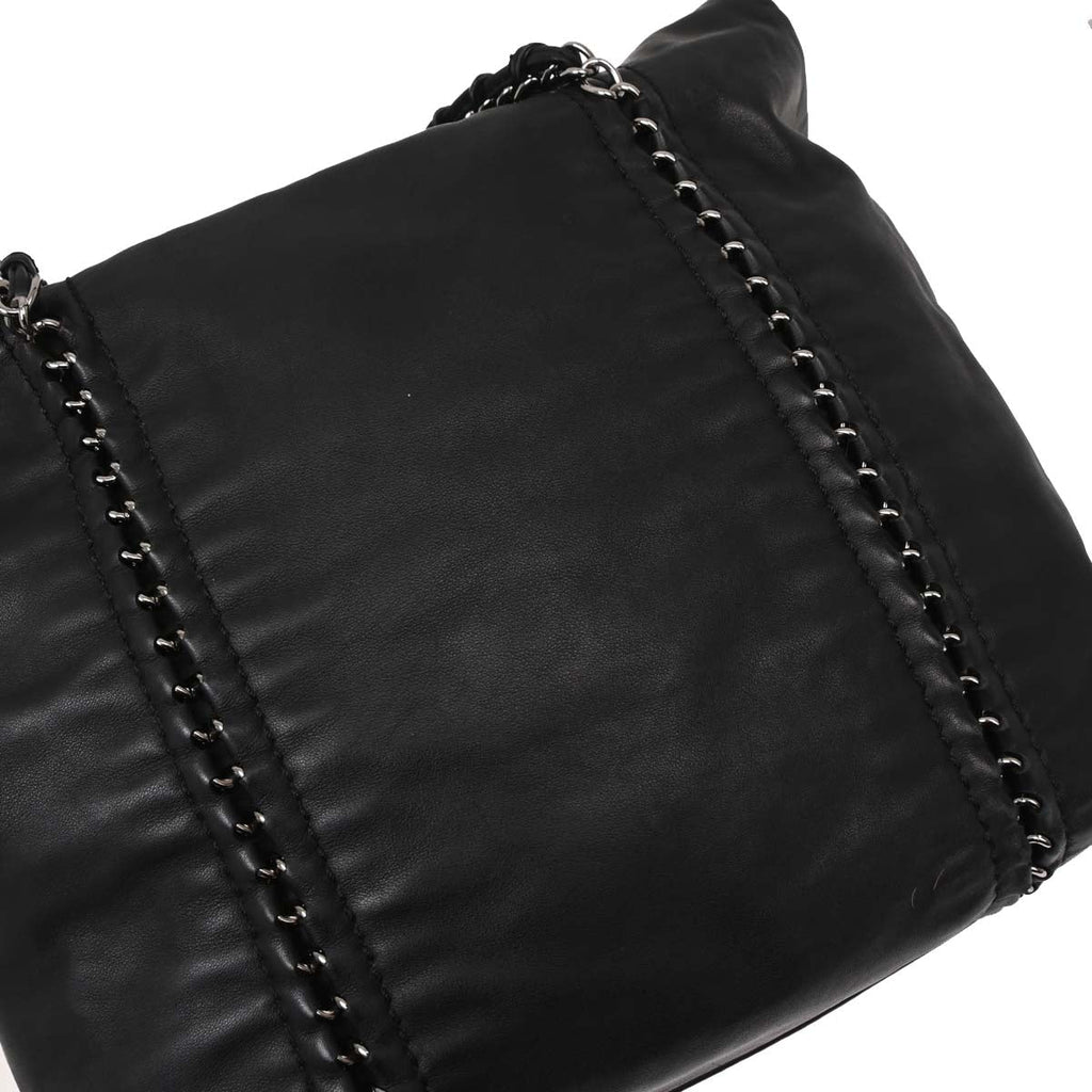 Chanel Black Calfskin Luxury Line Tote Handbag