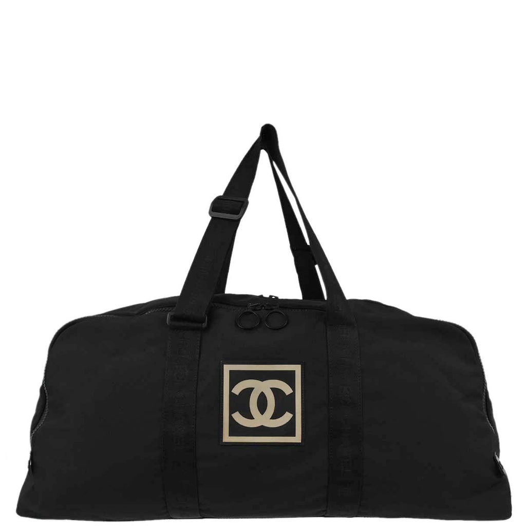 Chanel Black Nylon Sport Line Duffle Gym Handbag