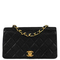 Chanel Black Lambskin Turnlock Mini Full Flap Shoulder Bag