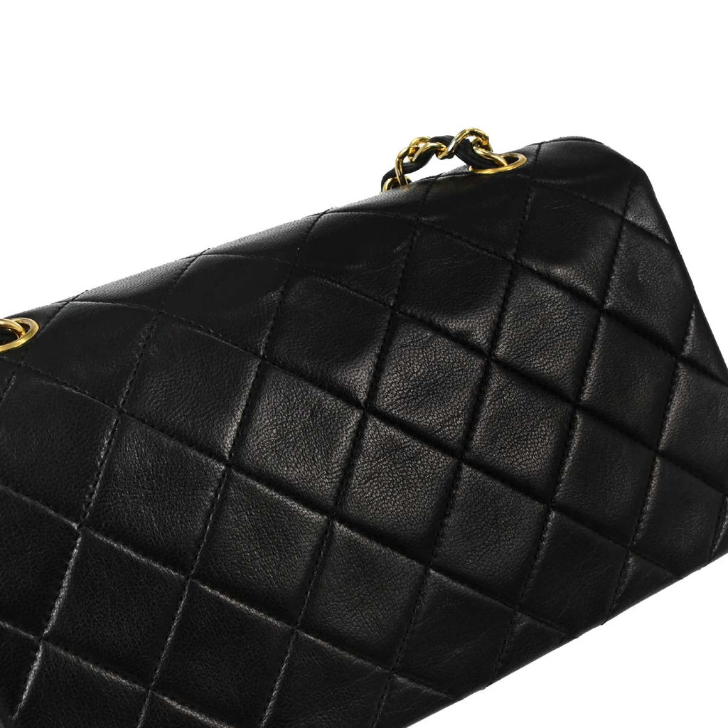 Chanel Black Lambskin Turnlock Mini Full Flap Shoulder Bag