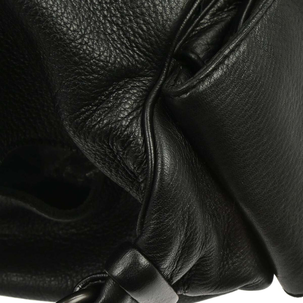 Bottega Veneta Black Leather Intrecciato Handbag