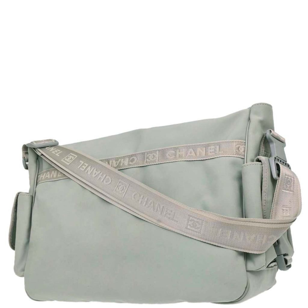 Chanel Gray Nylon Sport Line Choco Bar Shoulder Bag