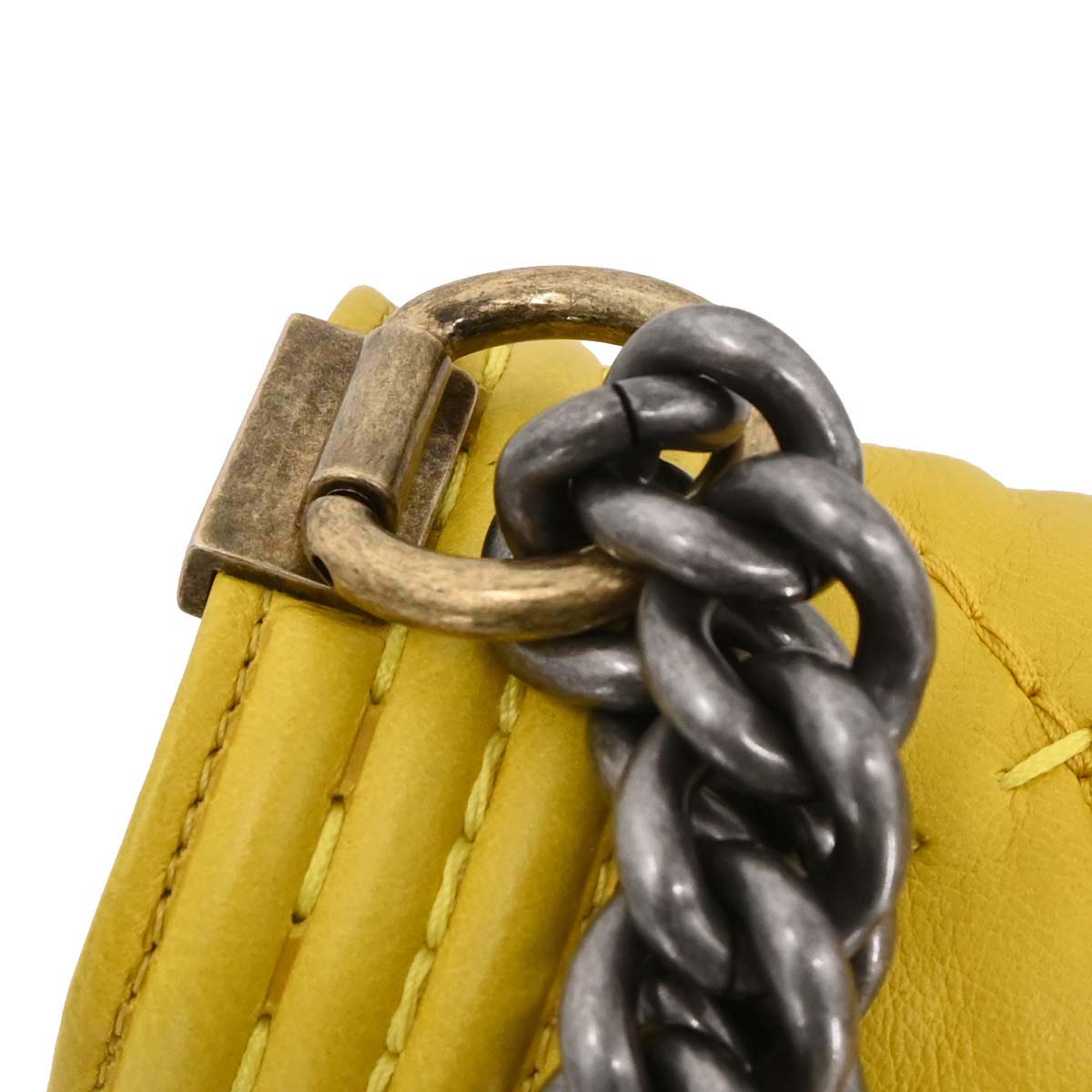 Boy Chanel 2014-2015 Yellow Calfskin Medium Chain Shoulder Bag