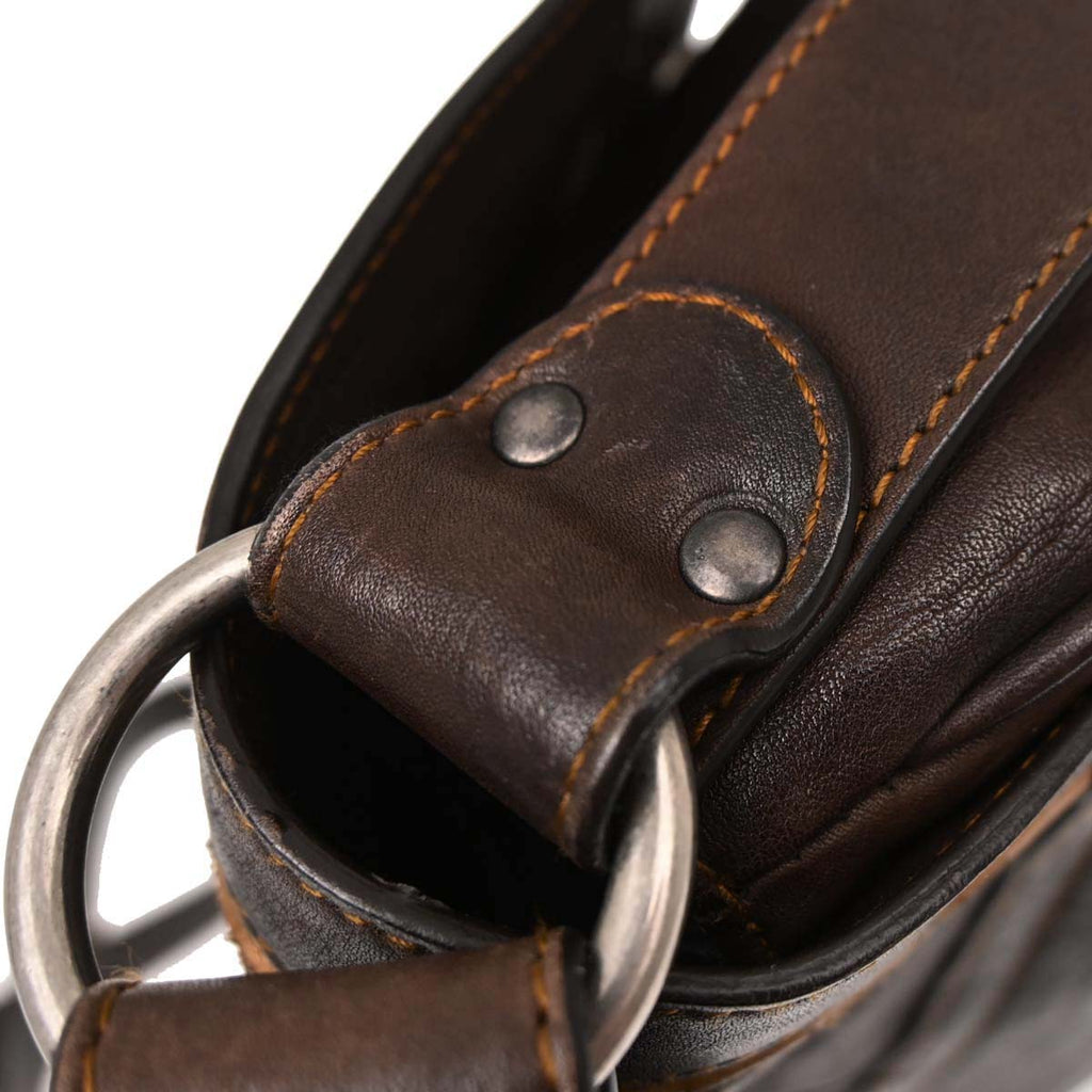 Christian Dior Brown Gaucho Crossbody Bag