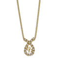 Christian Dior Necklace Pendant Gold Rhinestone