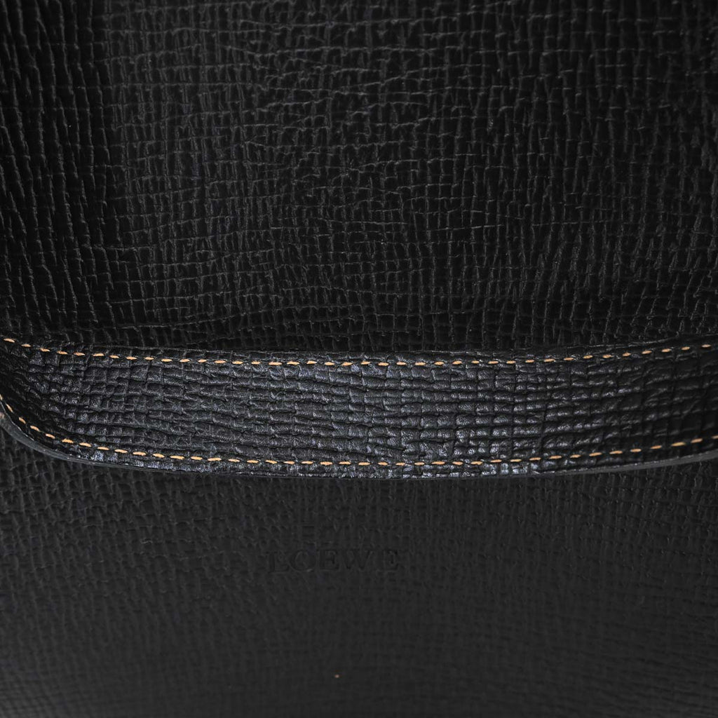 Loewe Black Leather Shoulder Tote Bag