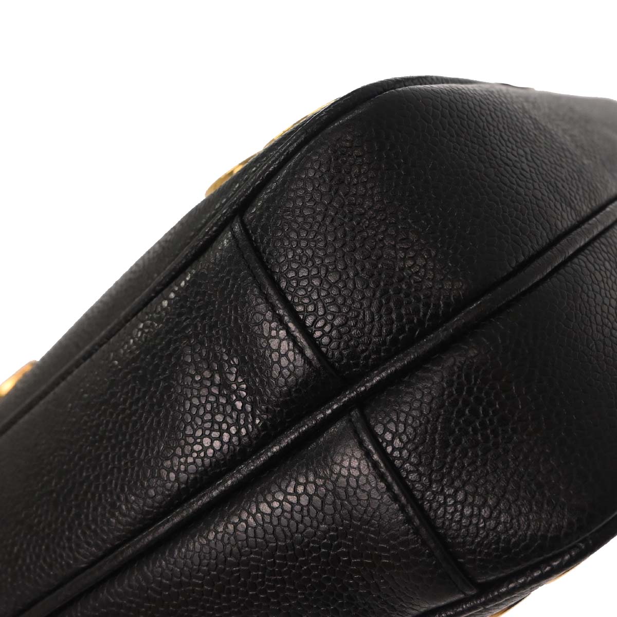 Chanel Black Caviar Skin Triple CC Shoulder Tote Bag