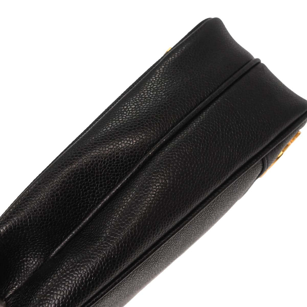 Chanel Black Caviar Skin Triple CC Shoulder Tote Bag