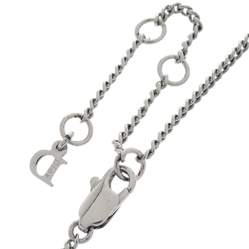 Christian Dior Necklace Pendant Silver Rhinestone