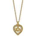 Christian Dior Necklace Pendant Gold Rhinestone